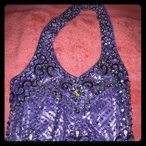 Beautiful toddler girl dress purple with embidory